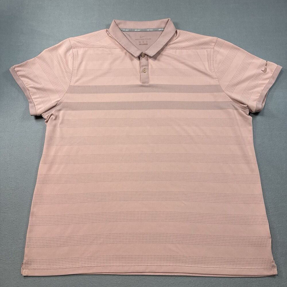 Men's Nike Golf Zonal Cooling Polo Shirt Pink Size 2XL AR2604-646 Performance